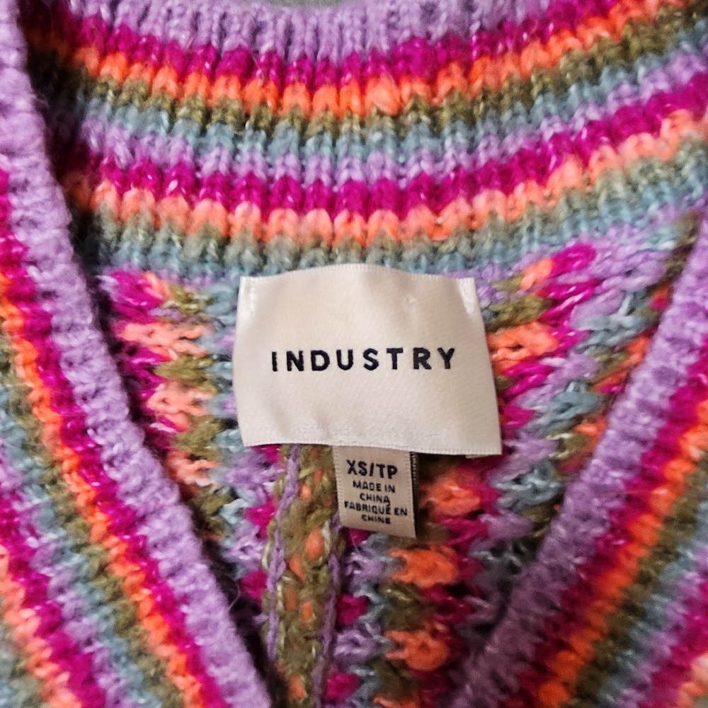 Soft and cozy colourful oversized cropped V-neck cardigan - Picture 5 of 13